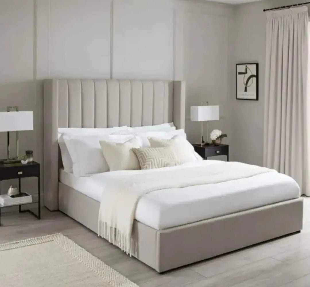 Catriona wingback bed in a bedroom planning guide