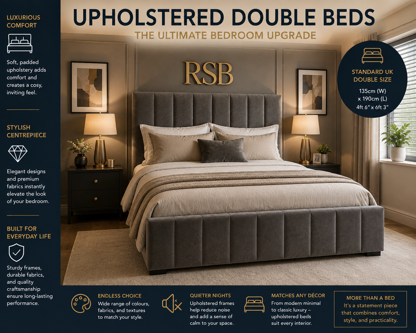 Upholstered Double Bed blog post cover image