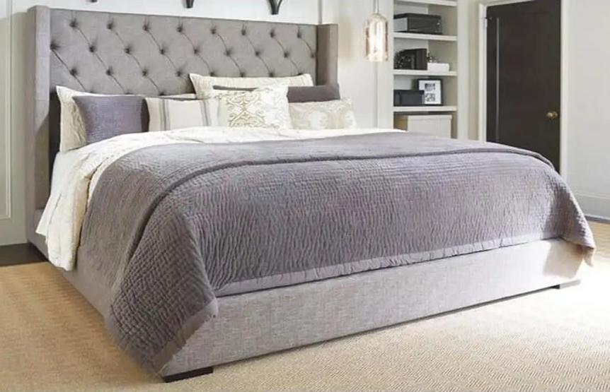 Werner Luxury Wingback Bed with ottoman storage
