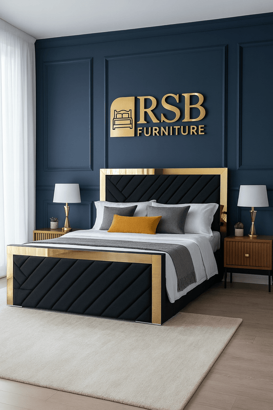 Verona Lift - Up Storage Bed – Luxury Upholstered Bed Frame with Mirrored Trim - Rsb furniture ltdVerona Lift - Up Storage Bed – Luxury Upholstered Bed Frame with Mirrored Trim