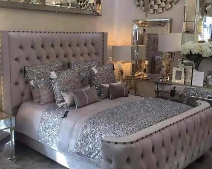 Crown Comfort Upholstered Wingback Bed  - Rsb furniture ltd