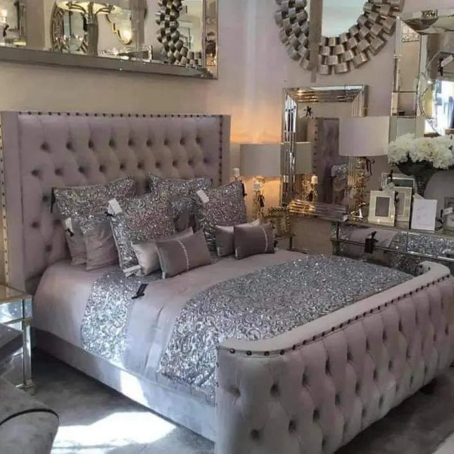 Crown Comfort Upholstered Wingback Bed  - Rsb furniture ltd