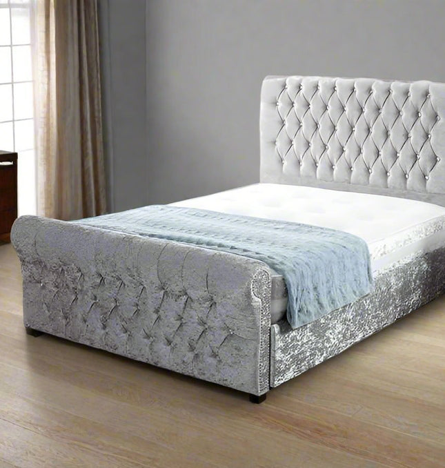 Diamond Essence scroll sleigh bed - Rsb furniture ltdDiamond Essence scroll sleigh bed