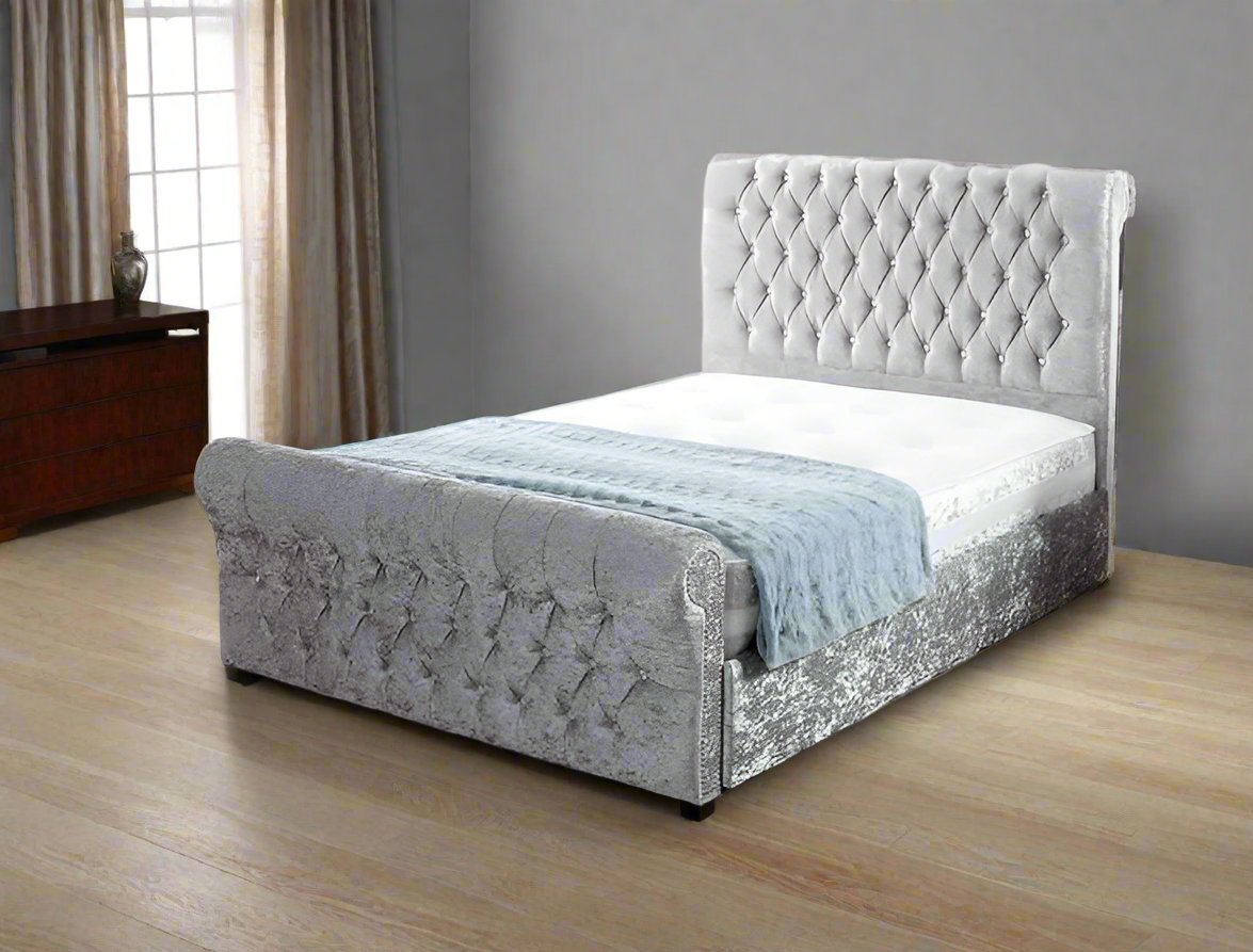 Diamond Essence scroll sleigh bed - Rsb furniture ltdDiamond Essence scroll sleigh bed