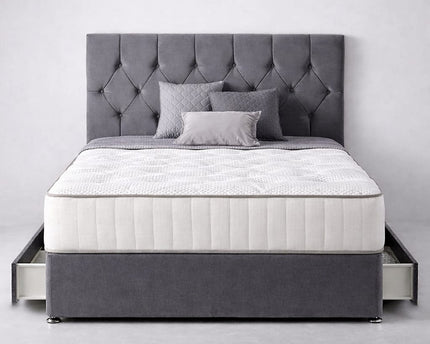 The plush paradise double divan bed with drawers available