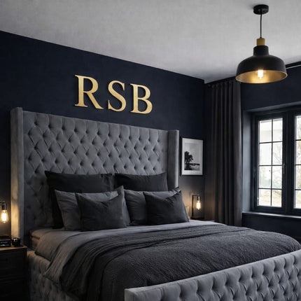 Luxury Grey Velvet Bed Frame With Winged Headboard - Rsb furnitureLuxury Grey Velvet Bed Frame With Winged Headboard