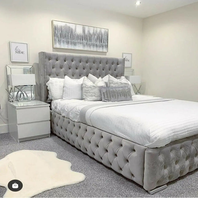 Majesty Manor wingback Bed With Storage Options - Rsb furniture ltd