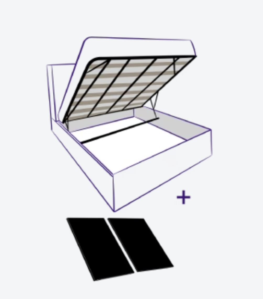 Metal Gas Lift With Slats + Base Boards 