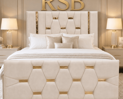 Mirrored Bed - The Hexa Glamour Luxury Upholstered Bed - Rsb furnitureMirrored Bed - The Hexa Glamour Luxury Upholstered Bed