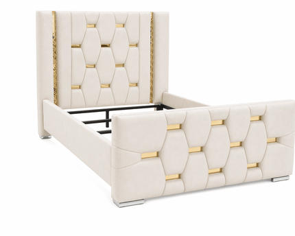 Mirrored Bed - The Hexa Glamour Luxury Upholstered Bed - Rsb furnitureMirrored Bed - The Hexa Glamour Luxury Upholstered Bed