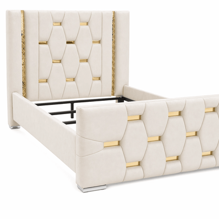 Mirrored Bed - The Hexa Glamour Luxury Upholstered Bed - Rsb furnitureMirrored Bed - The Hexa Glamour Luxury Upholstered Bed