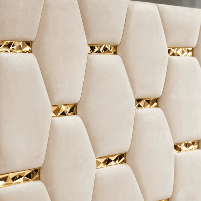 Mirrored Bed - The Hexa Glamour Luxury Upholstered Bed - Rsb furnitureMirrored Bed - The Hexa Glamour Luxury Upholstered Bed
