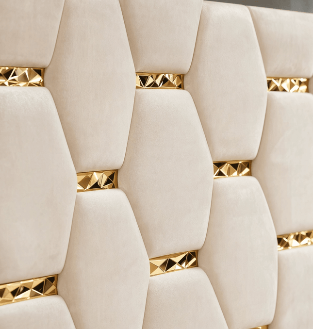Mirrored Bed - The Hexa Glamour Luxury Upholstered Bed - Rsb furnitureMirrored Bed - The Hexa Glamour Luxury Upholstered Bed