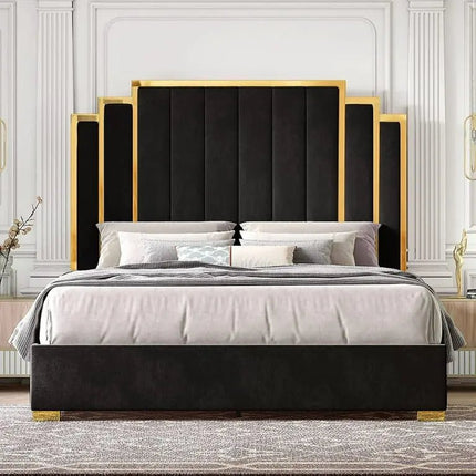 Monarch’s Haven Royal Panel Bed With Storage Options - Black in Colour
