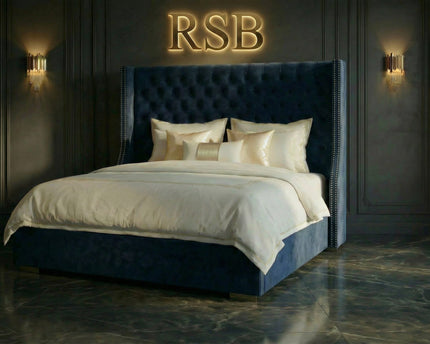 Victor Wingback Bed – Luxury Upholstered Bed Frame - Rsb furnitureVictor Wingback Bed – Luxury Upholstered Bed Frame