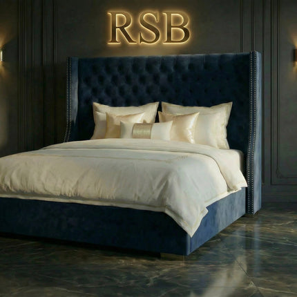 Victor Wingback Bed – Luxury Upholstered Bed Frame - Rsb furnitureVictor Wingback Bed – Luxury Upholstered Bed Frame