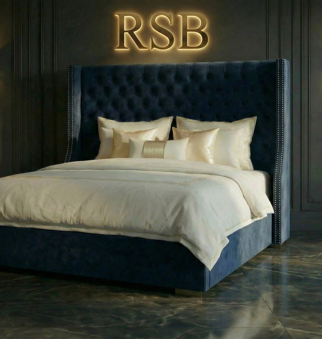 Victor Wingback Bed – Luxury Upholstered Bed Frame - Rsb furnitureVictor Wingback Bed – Luxury Upholstered Bed Frame