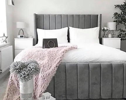 The Amor wingback bed with footboard
