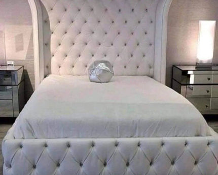 The Crowned Serenity Wingback Bed - Rsb furniture ltdThe Crowned Serenity Wingback Bed