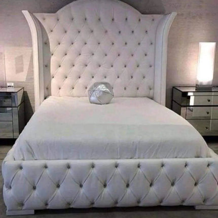 The Crowned Serenity Wingback Bed - Rsb furniture ltdThe Crowned Serenity Wingback Bed