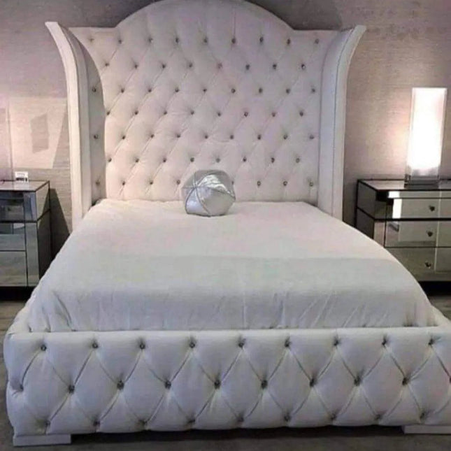 The Crowned Serenity Wingback Bed - Rsb furniture ltdThe Crowned Serenity Wingback Bed