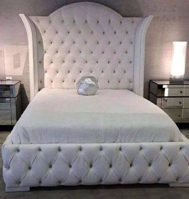 The Crowned Serenity Wingback Bed - Rsb furniture ltdThe Crowned Serenity Wingback Bed