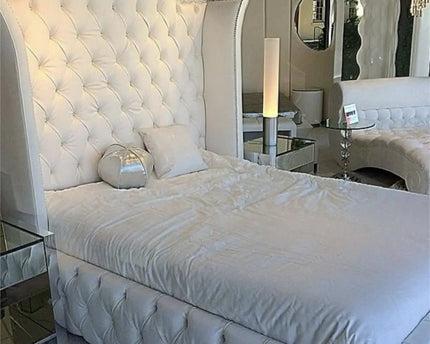The Crowned Serenity Wingback Bed - Rsb furniture ltdThe Crowned Serenity Wingback Bed