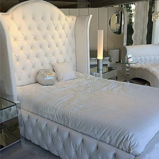 The Crowned Serenity Wingback Bed - Rsb furniture ltdThe Crowned Serenity Wingback Bed