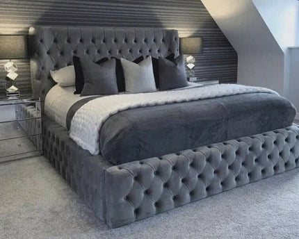 The Junior Ambassador Bed in Plush velvet grey