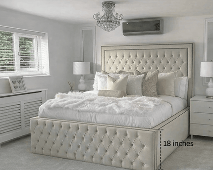 The supreme high lux Bed Small double bed frame with 18" high frame