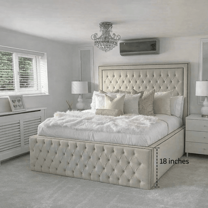 The supreme high lux Bed Small double bed frame with 18" high frame