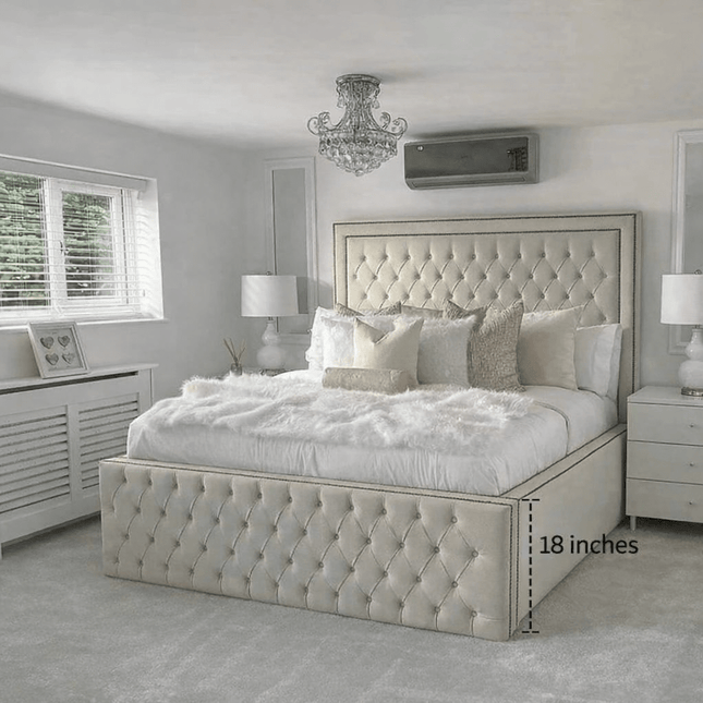 The supreme high lux Bed Small double bed frame with 18" high frame