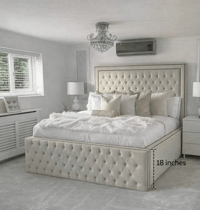 The supreme high lux Bed Small double bed frame with 18" high frame