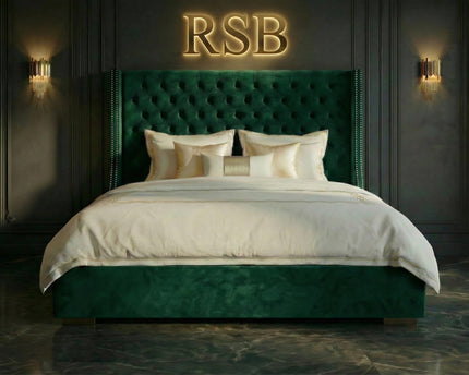 Victor Wingback Bed – Luxury Upholstered Bed Frame - Rsb furnitureVictor Wingback Bed – Luxury Upholstered Bed Frame