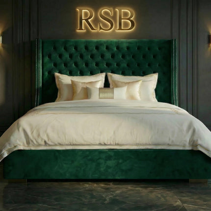 Victor Wingback Bed – Luxury Upholstered Bed Frame - Rsb furnitureVictor Wingback Bed – Luxury Upholstered Bed Frame