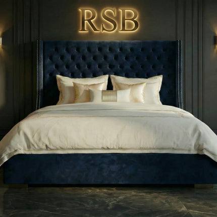 Victor Wingback Bed – Luxury Upholstered Bed Frame - Rsb furnitureVictor Wingback Bed – Luxury Upholstered Bed Frame