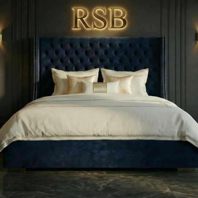 Victor Wingback Bed – Luxury Upholstered Bed Frame - Rsb furnitureVictor Wingback Bed – Luxury Upholstered Bed Frame