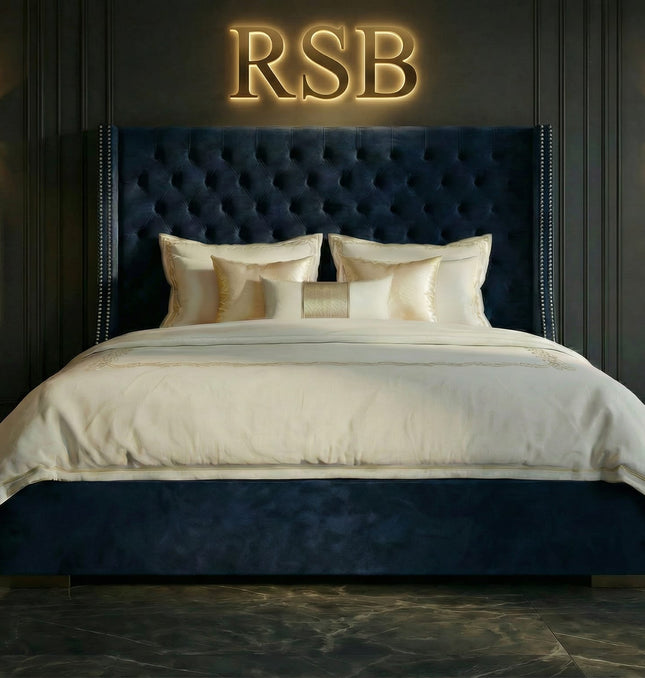 Victor Wingback Bed – Luxury Upholstered Bed Frame - Rsb furnitureVictor Wingback Bed – Luxury Upholstered Bed Frame