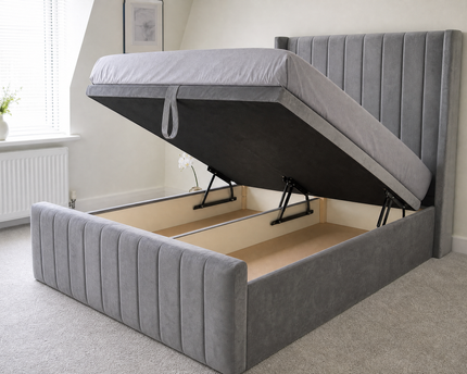 Divan Ottoman Storage Bed - The Amor Wingback