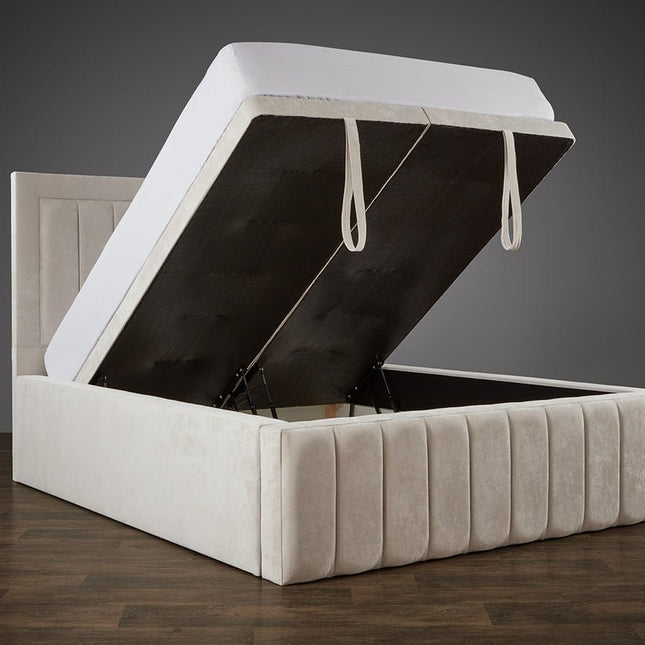 Luxury ottoman storage bed with panel design - Rsb furnitureLuxury ottoman storage bed with panel design