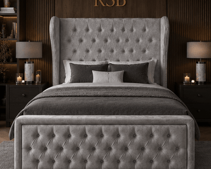 The Elegance 4ft 6 double wingback bed - Rsb furnitureThe Elegance 4ft 6 double wingback bed