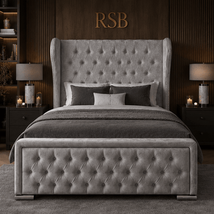 The Elegance 4ft 6 double wingback bed - Rsb furnitureThe Elegance 4ft 6 double wingback bed
