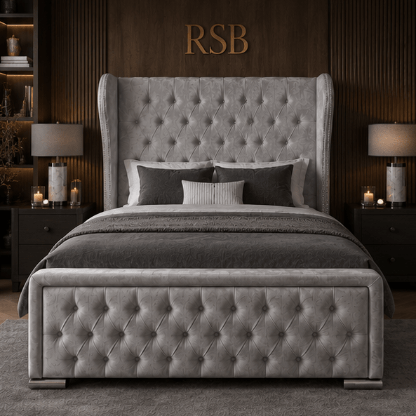 The Elegance 4ft 6 double wingback bed - Rsb furnitureThe Elegance 4ft 6 double wingback bed