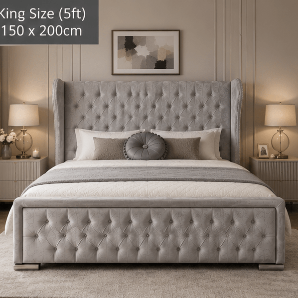 The Elegance 5ft king-size wingback bed - Rsb furnitureThe Elegance 5ft king-size wingback bed