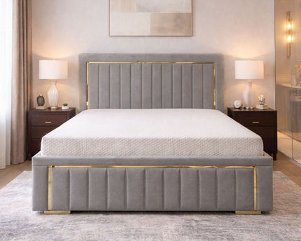 6ft super-king Bed With metal gas lift storage available - comes in a wide range of colours and materials + free delivery