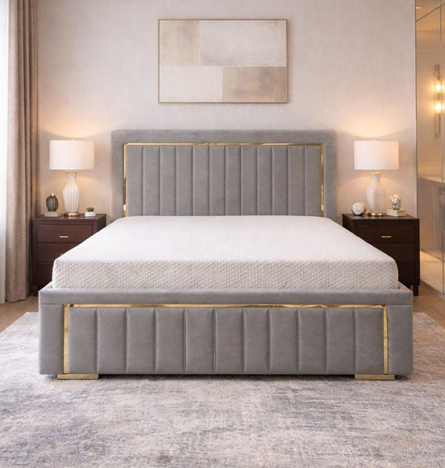 6ft super-king Bed With metal gas lift storage available - comes in a wide range of colours and materials + free delivery