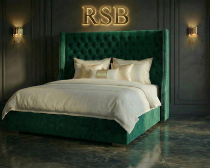 Victor Wingback Bed – Luxury Upholstered Bed Frame - Rsb furnitureVictor Wingback Bed – Luxury Upholstered Bed Frame