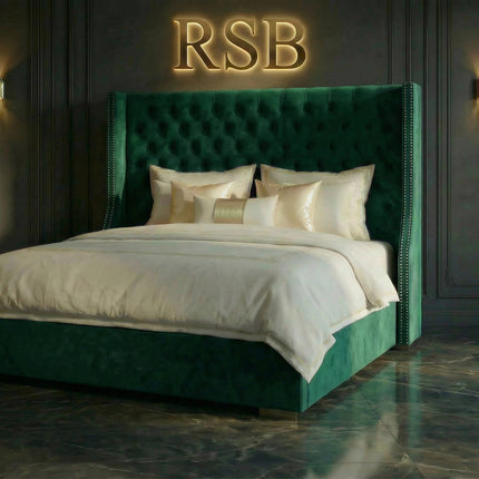 Victor Wingback Bed – Luxury Upholstered Bed Frame - Rsb furnitureVictor Wingback Bed – Luxury Upholstered Bed Frame